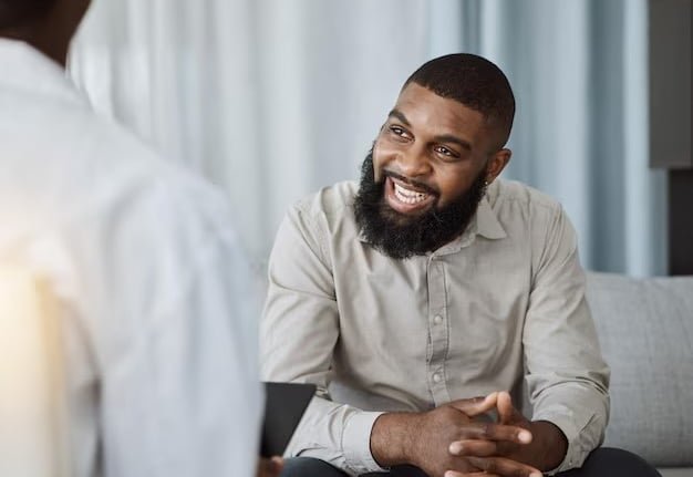 Client and therapist in a calm one-on-one therapy session